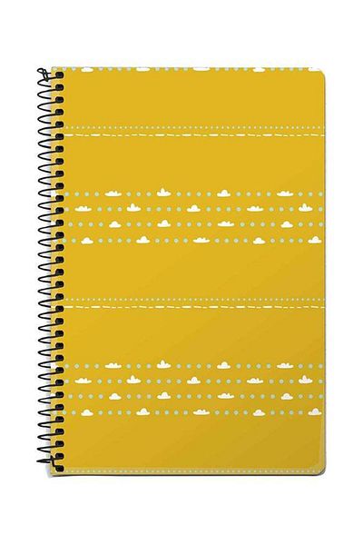 Stylizedd Dotty Skies A5 Spiral Notebook Yellow