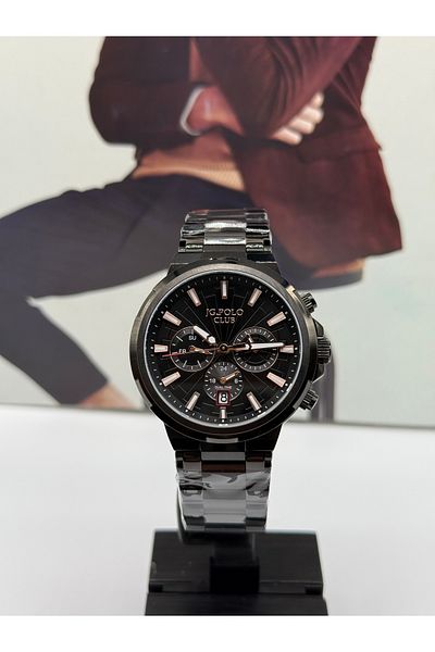 JG. Polo Club Black Men's Wristwatch 5 Atm Waterproof