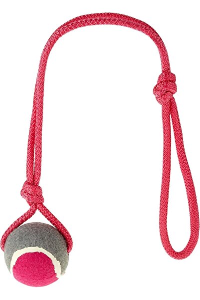 Duvo بندول قطني معقود وعقدة واحدة وكرة تنس رمادي/وردي 60 سم الطول: 60 سم