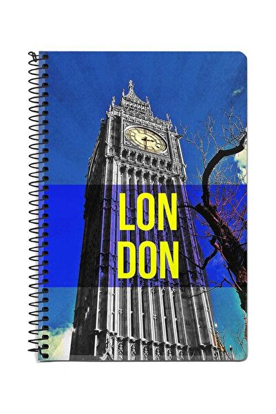 Stylizedd لندن - دفتر ملاحظات حلزوني مقاس A5 متعدد الألوان