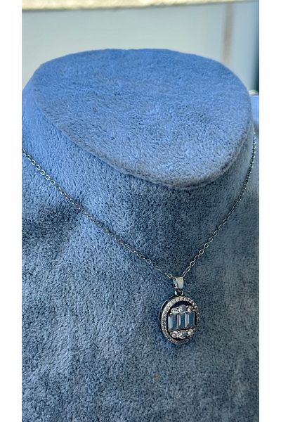 İNN JEWELLERY Steel Necklace with Baguette Figure (2 Years Importer Guarantee)