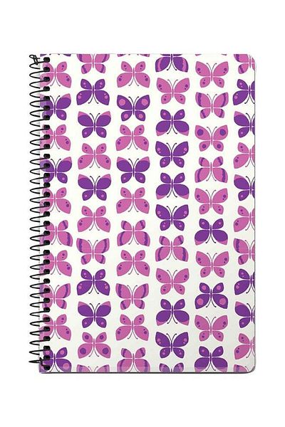 Stylizedd Sweet Butterfly A5 Spiral Notebook White/Purple