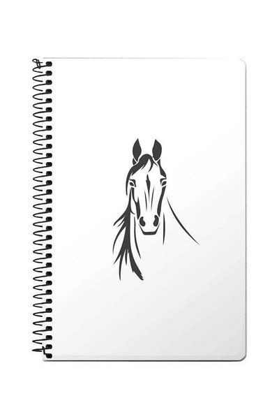 Stylizedd Arabian Stallion Printed A5 Spiral Bound Notebook White/Black