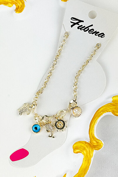 Fubena Yerli Üretim 14K Altın Kaplama 3526 Tatil Temalı Halhal