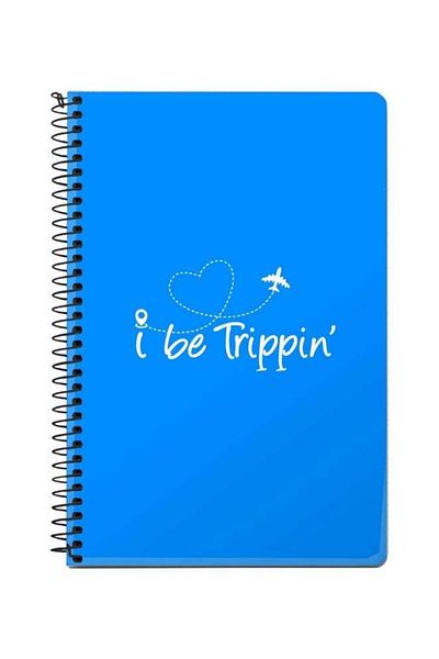 Stylizedd I Be Trippin Printed A5 Spiral Notebook Blue/White