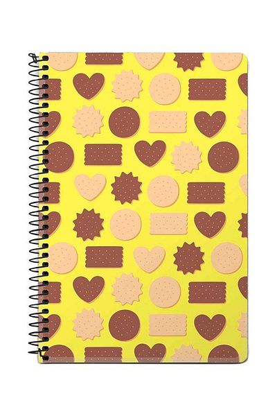 Stylizedd Hearty Biscuits A5 Spiral Notebook Yellow/Brown