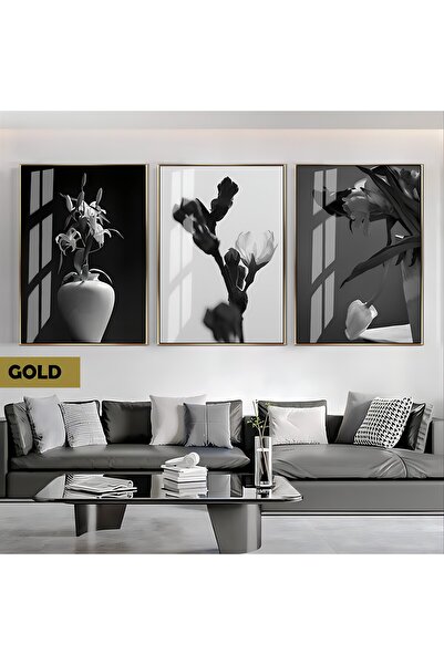 Harika bir ev HARİKABİREV|SİYAH&BEYAZ SET MACRO ÇİÇEK KOMBİNİ |ÇERÇEVELİ CAM ...