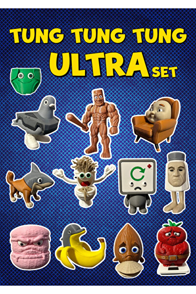GiginGo Tung Tung Tung Sahur Ultra Set - 12 Adet En Çılgın Brainrot Karakterleri