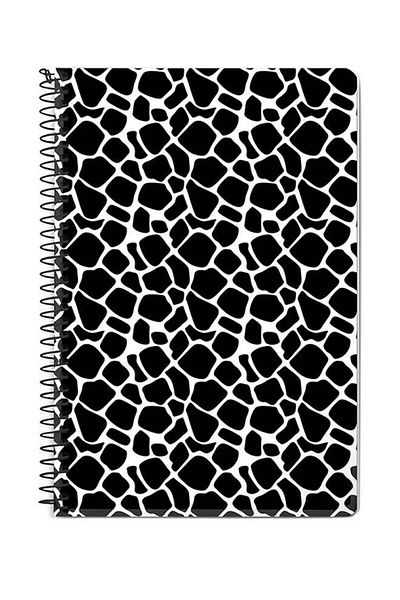 Stylizedd Cow Skin Print A5 Spiral Notebook Black