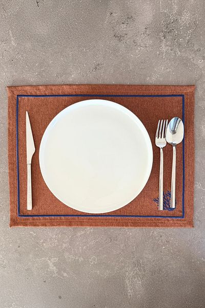 ASDİVA Mercan Minimal Embroidery Detailed Framed 1 Piece American Service 45X35 cm - Tile