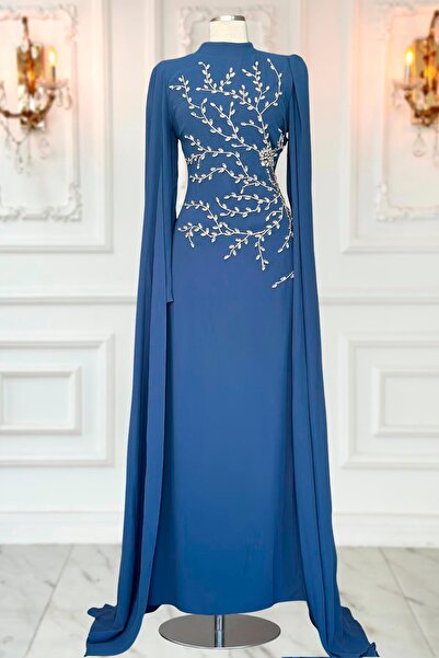 Amine Hüma Alya Tesettür Abiye İndigo