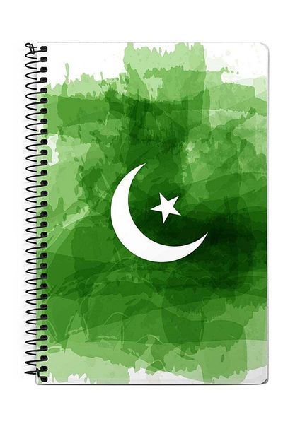 Stylizedd Crescent Green A5 Spiral Notebook Green/White