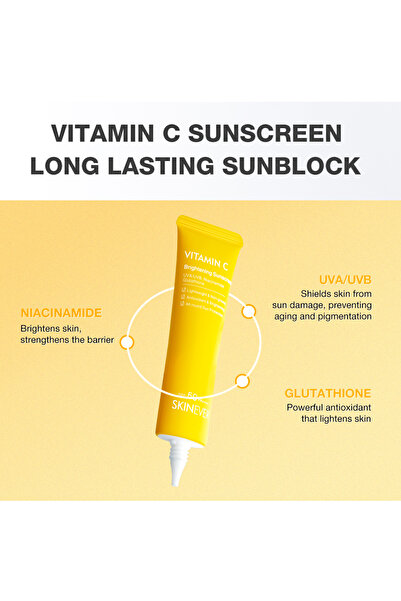 SKINEVER Vitamin C Brightening Sunscreen SPF50 – Glow-Boosting UV Protection for Radiant Skin