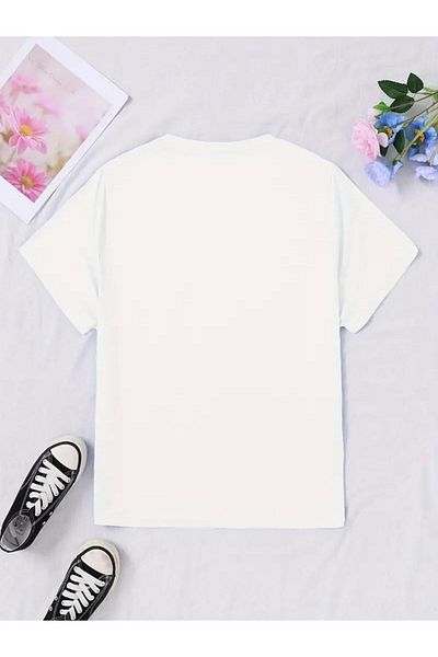 FUFLUNS Half Heart Printed Oversize T-Shirt