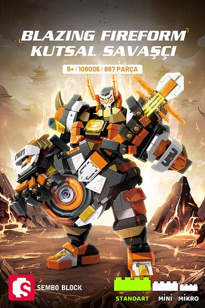 Sembo Block Blazing Fireform Holy Warrior Building Block Set - 887 Pieces
