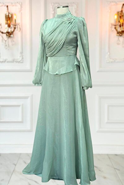 Amine Hüma Gaye Abiye Elbise Mint