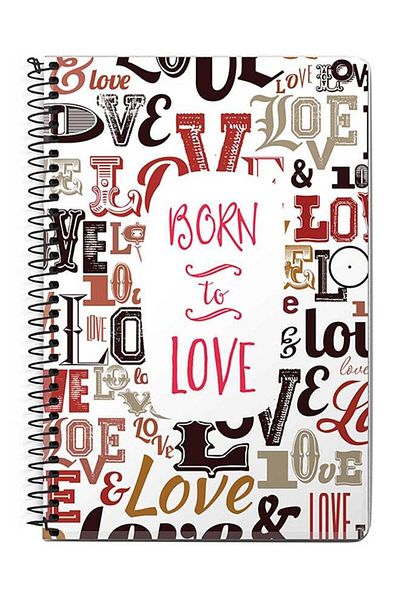 Stylizedd Born To Love A5 Spiral Notebook Multicolour
