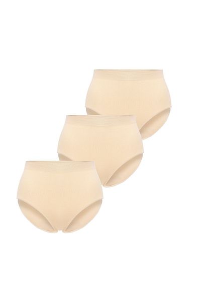 FOREVER MORE 3 Pack Seamless Women's High Waist Bato Slip Panties