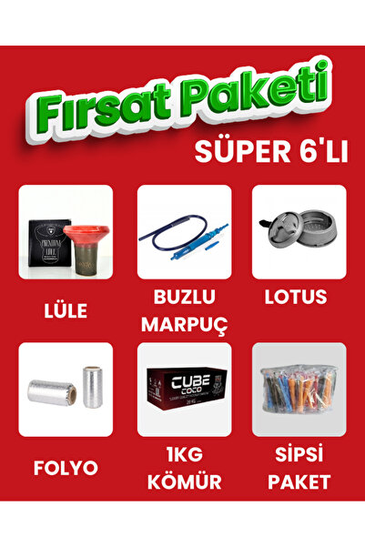 Nargile Takımı Süper Fırsat Paketi 6'lı Paket