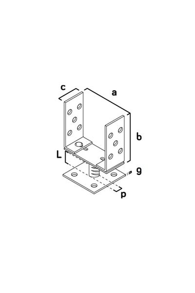 Strend Pro Suport grindă metalică, galvanizat, reglabil, cu bază, 200 mm, Strend Pro