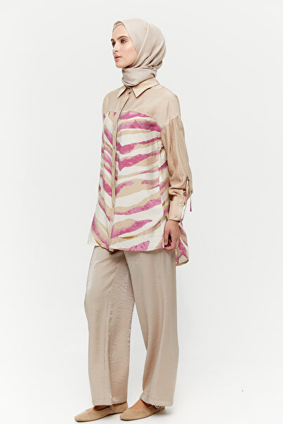 Setrms Şerit Detaylı Desenli Tunik