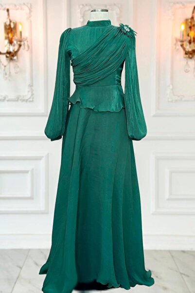 Amine Hüma Gaye Abiye Elbise Zümrüt