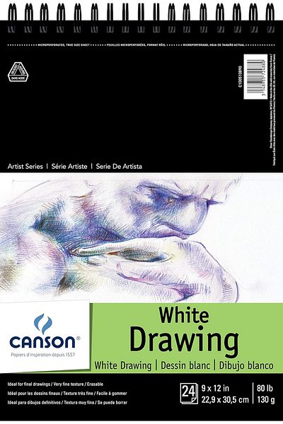 Canson Pure White Draw 9X12 24Sheet