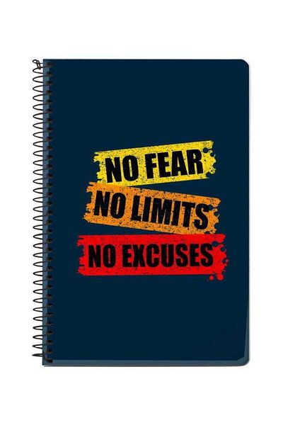 Stylizedd A5 No Fear Limits Excuses Printed Spiral Bound Notebook