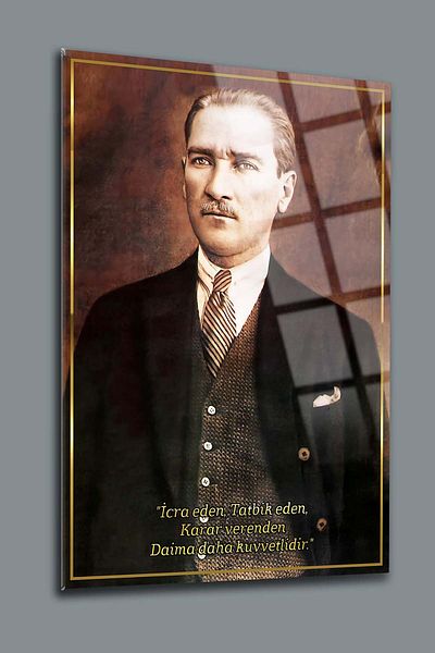 glassartdesign Ataturk Glass Painting 158 - Ataturk Painting - Homeland Painting