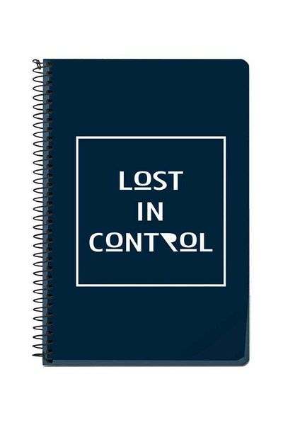 Stylizedd Lost In Control Printed A5 Spiral Bound Notebook Blue/White