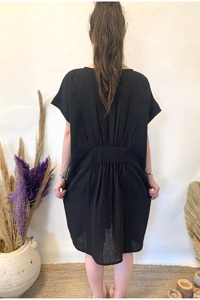 ARİNNASİDE Muslin V-Neck Front Detailed Dress