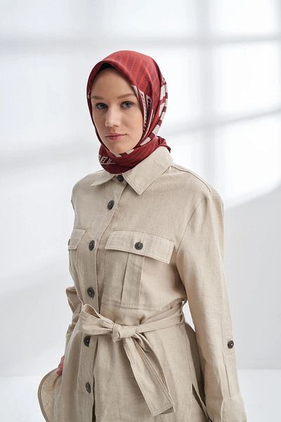 ARMANDA Bordo Twill Silk Scarf 4302