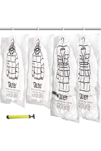 Generic X Spring Vacuum Bag, 4 Pack Reusable Hanging Storage Closet Organizer...