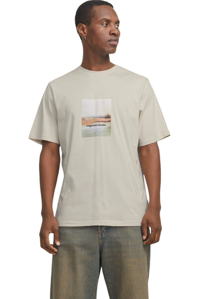 Jack & Jones Κουτί Tricou JACK & JONES Vesterbro Newton - 12265742-Moonbeam