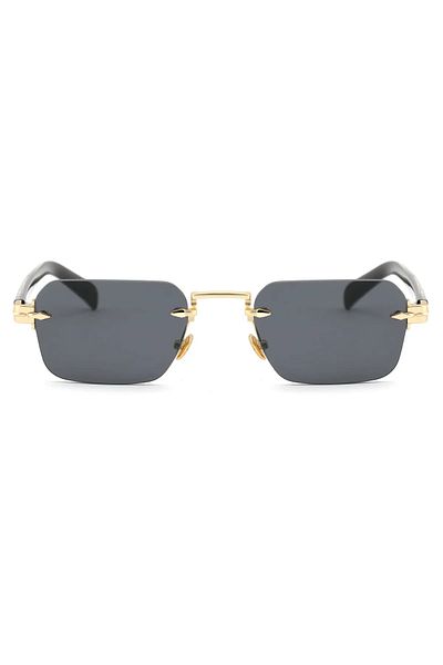 TomyHelf Rectangular Design Gold Frame Black Glass Eşref Single Eyeglasses