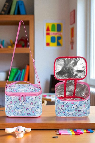 Shopiolog Girl's Primary School Orthopedic Set of 3 Pen Holder Lunch Bag with 3 Compartments Water Bottle