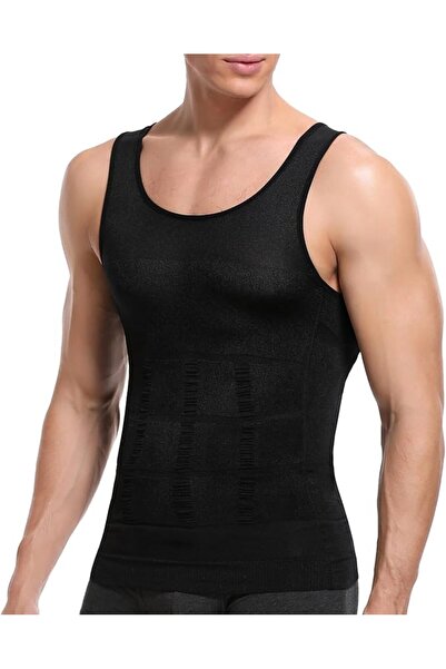 Inner Vision Men's Premium Body Shaping Corset Tank Top Waist and Chest Enhancer, Slimming Corset