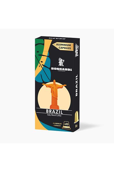 Bongardi Coffee Brazil Blend Nespresso Compatible Aluminum Capsule Coffee