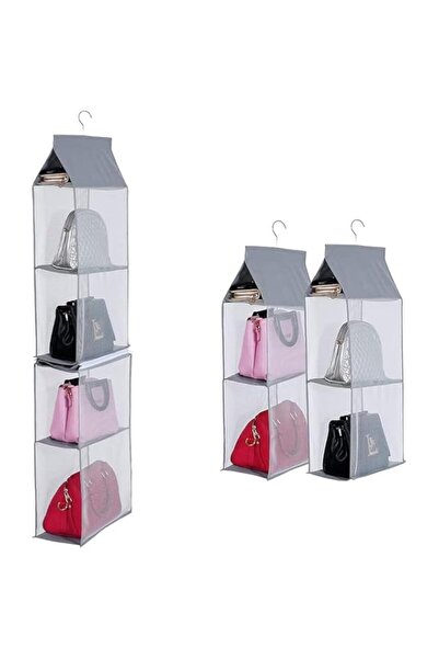 Generic منظم حقائب خزانة AMERTEER | عبوتان بأربعة أرفف | حامل حقائب يد موفر ل...