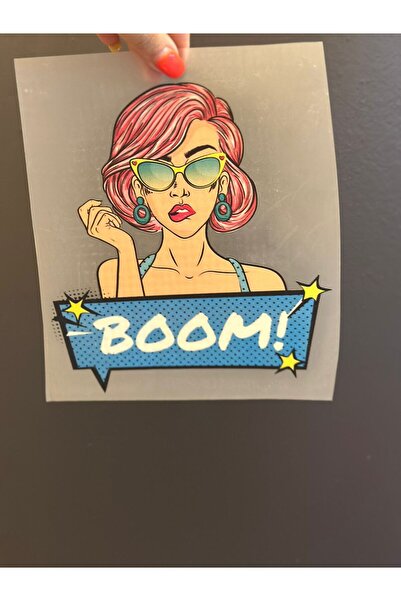 Gönülden Tasarım Design Boom Written Girl Transfer Print Arma 22x19 Cm