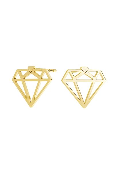 Eva Grace Cercei argint Thea, placați cu aur 24K, în formă de diamant