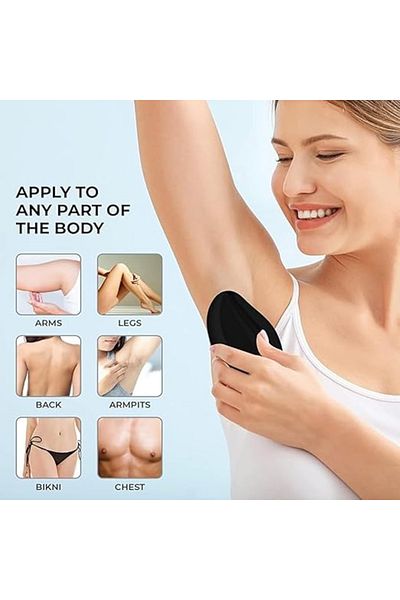 Generic Crystal Hair Removal Eraser – Reusable Painless Hair Remover & Skin Exfoliator (Aura Black)