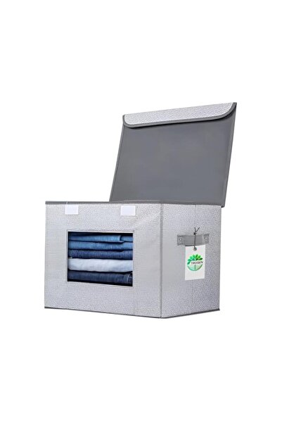 Generic صندوق تخزين منظم للملابس قابل للطي من TRUGEN مع نافذة شفافة ومقابض - ...