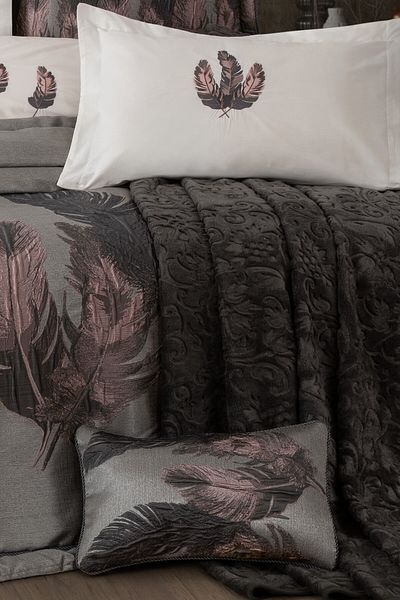 Sevim 11 Piece Dowry Set with Blanket - Taffeta Bedspread & Duvet Cover Dowry Set-Peludo-Powder