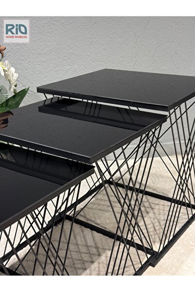 RİO HOME MOBİLYA Siyah metal ayaklı c zigon