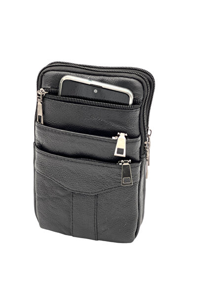 OEM Geantă tip centură bărbătească, Micutz®, de umăr/gât din piele de vacă, n...