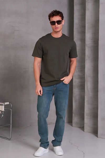 Aymood Men's Relax Fit Crew Neck 100% Cotton Relaxed Fit Basic T-Shirt