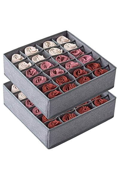 Generic مجموعة من 2 منظم أدراج للجوارب والملابس الداخلية، خزانة قابلة للطي سع...