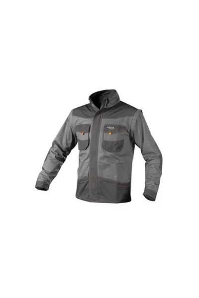 NEO Convertible Work Jacket 2-in-1 with Detachable Sleeves, Cotton, Size XXL/56,