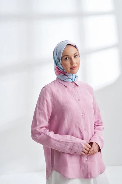 ARMANDA Baby Blue Twill Silk Scarf 4320